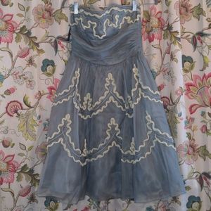 Betsey Johnson gray strapless dress